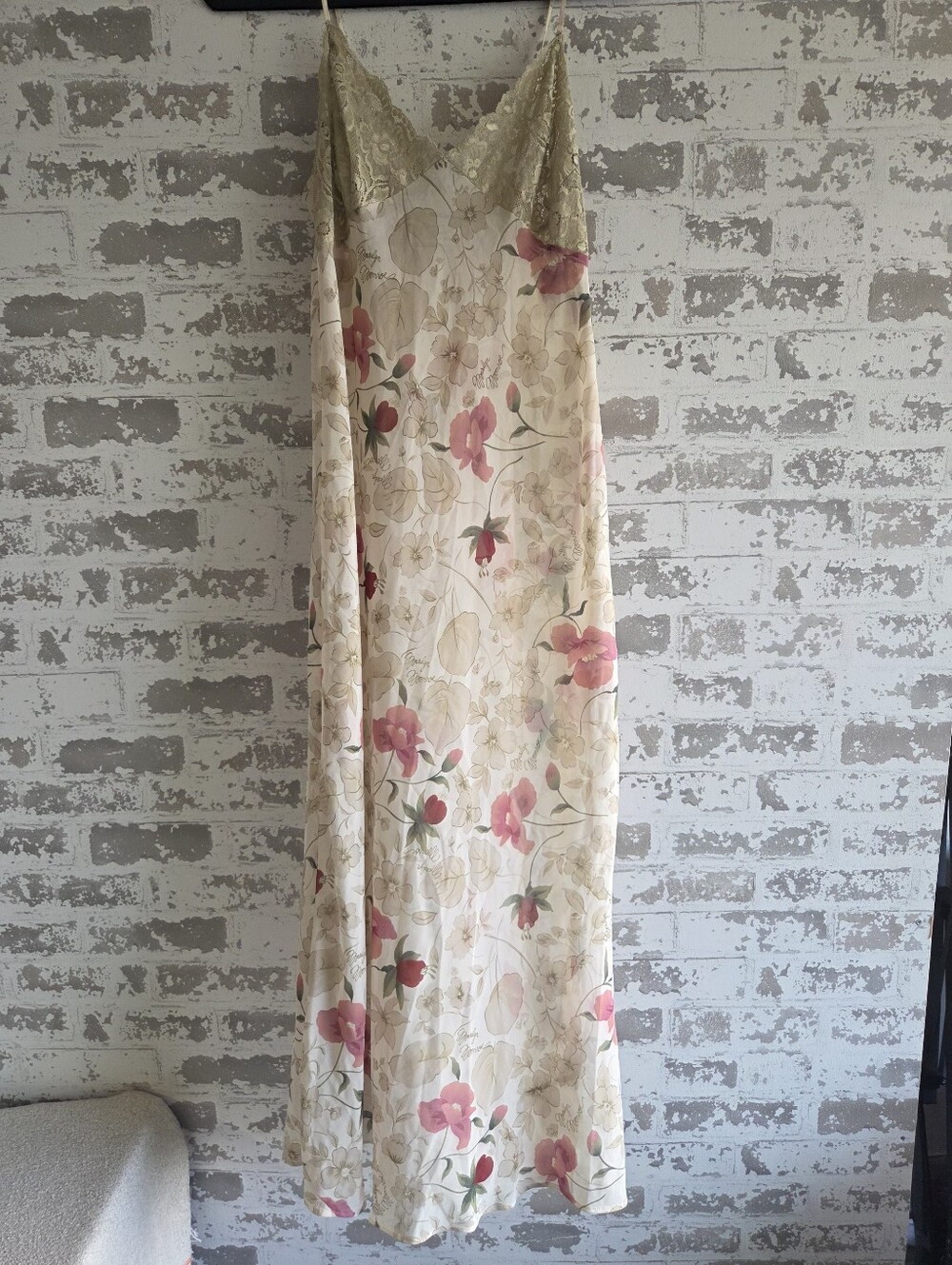 Vtg Marilyn Monroe by Warner's Floral Lace Slip Dress Maxi M